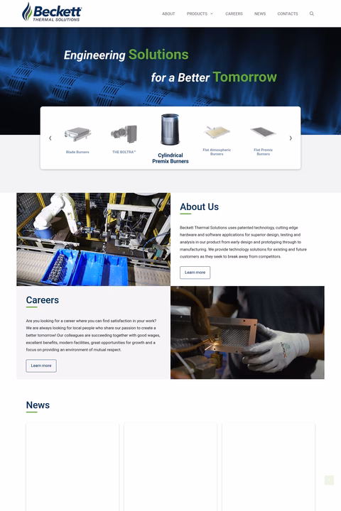 Beckett-Thermal-Solutions Homepage 1440px
