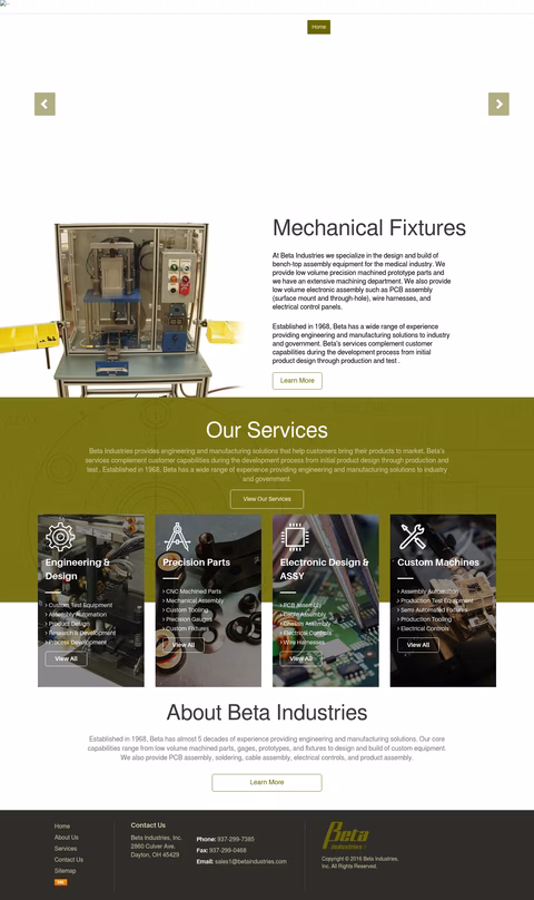 Beta-Industries Homepage 1440px