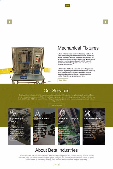 Beta-Industries Homepage 1440px