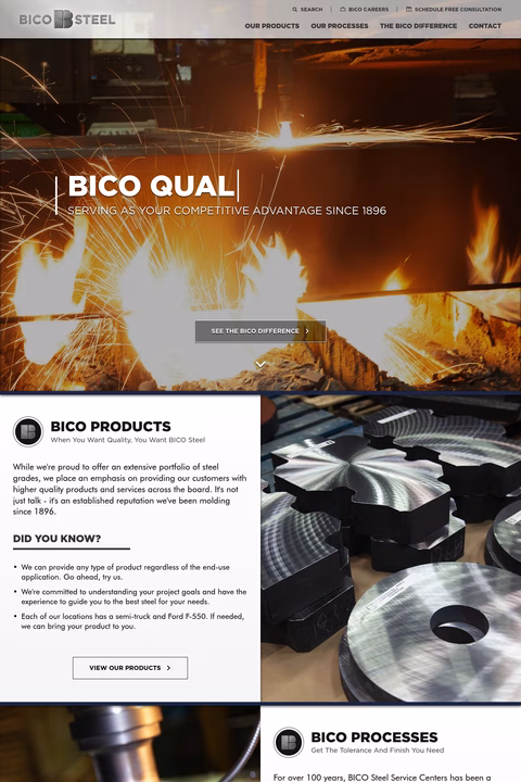 Bico-Steel Homepage 1440px