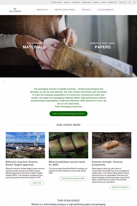 Billerud Homepage 1440px