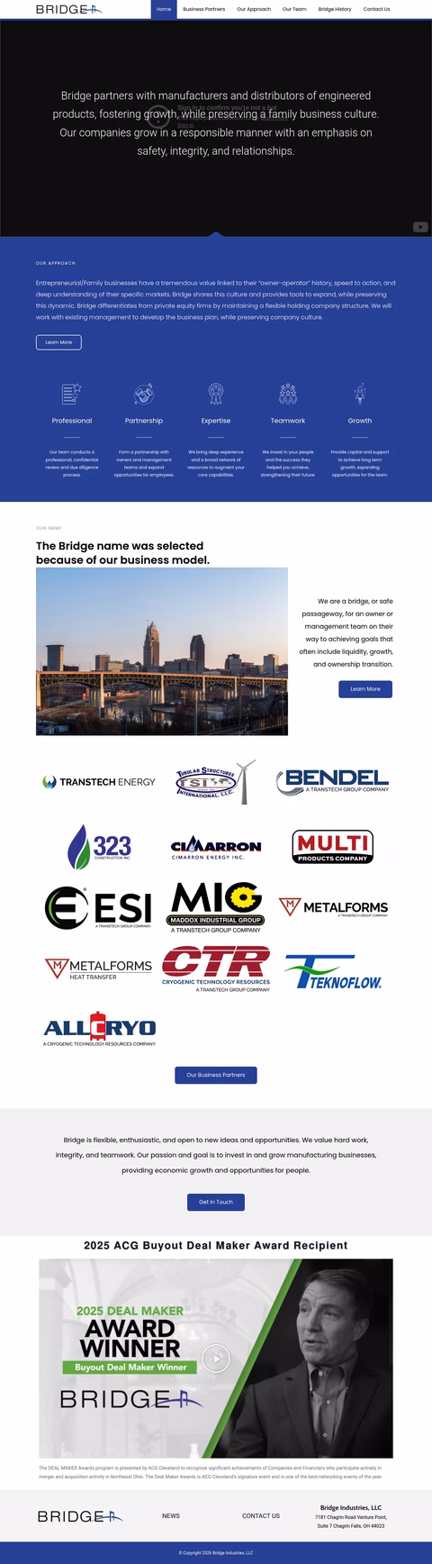 Bridge-Industries Homepage 1440px