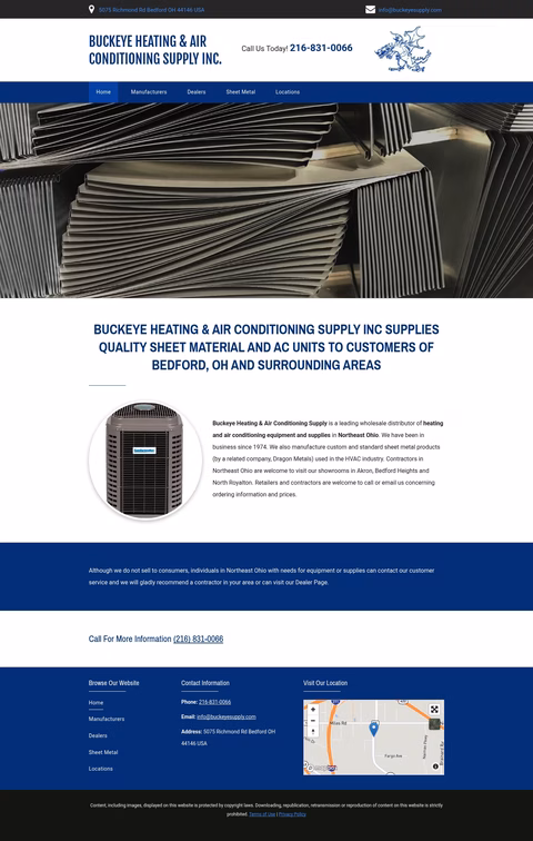 Buckeye-Heating-A-C-Supply Homepage 1440px