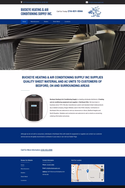 Buckeye-Heating-A-C-Supply Homepage 1440px
