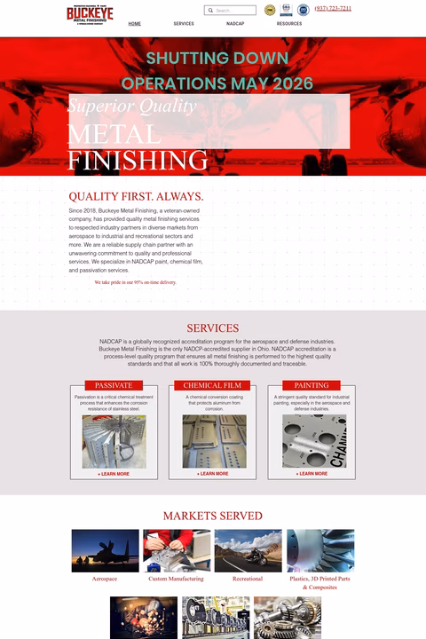 Buckeye-Metal-Finishing Homepage 1440px
