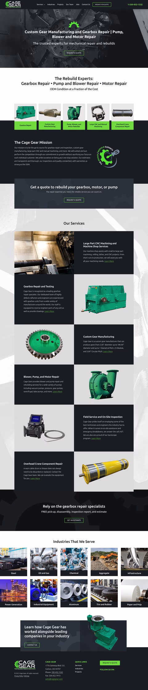 Cage-Gear-Machine Homepage 1440px