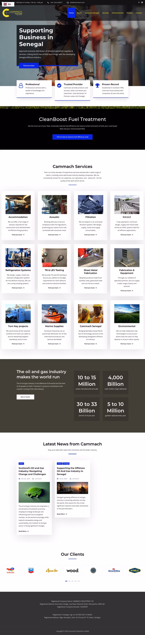 Cammach-Industries Homepage 1440px