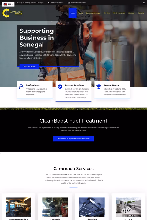 Cammach-Industries Homepage 1440px