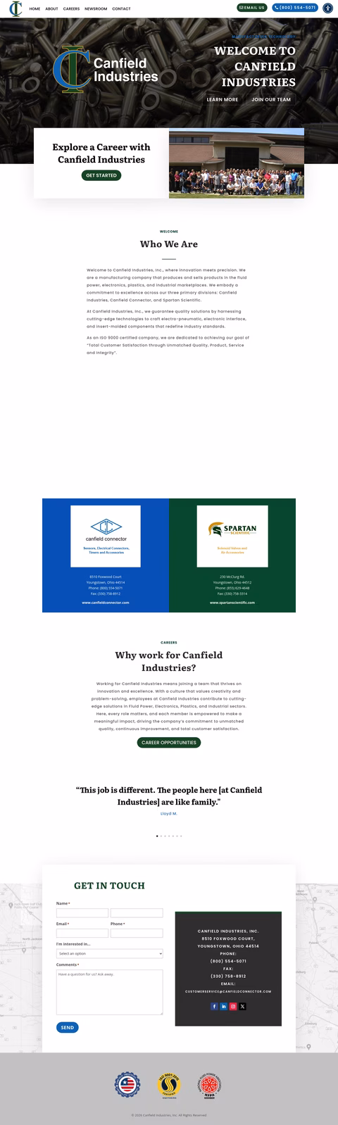 Canfield-Industries Homepage 1440px