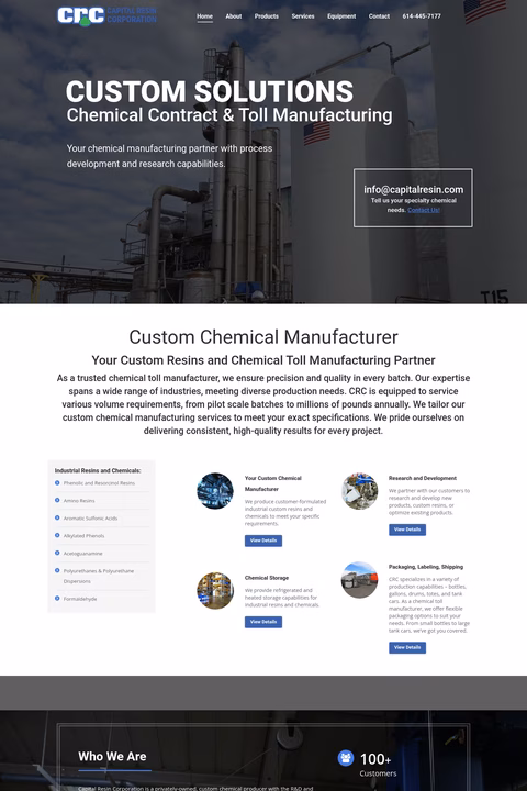 Capital-Resin-Corporation Homepage 1440px