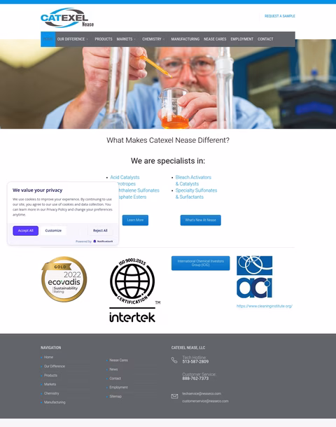 Catexel-Nease Homepage 1440px