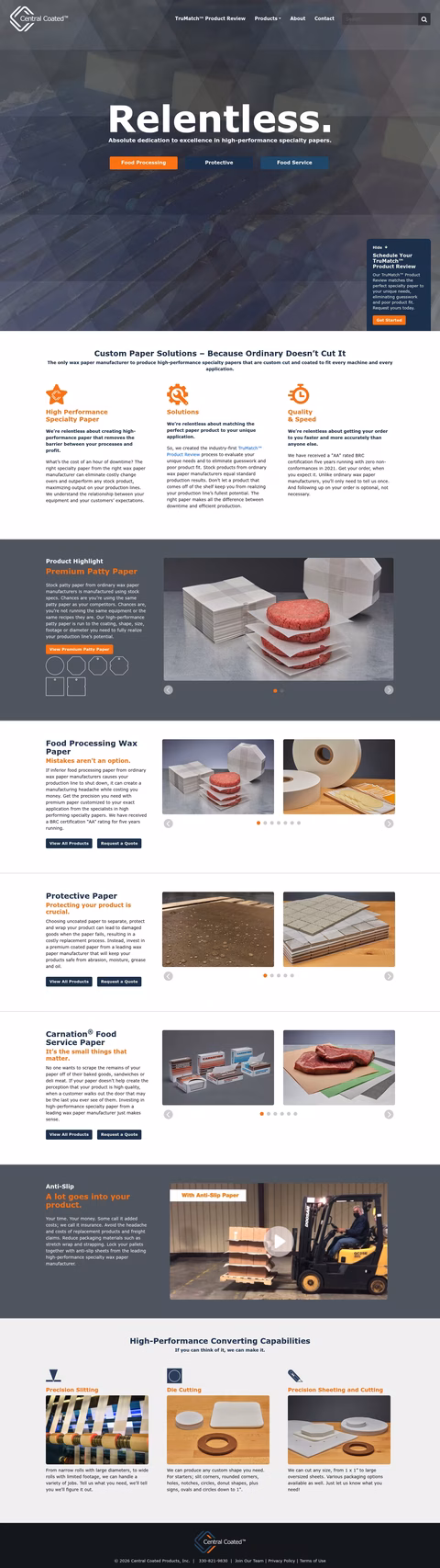 Central-Coated-Products Homepage 1440px