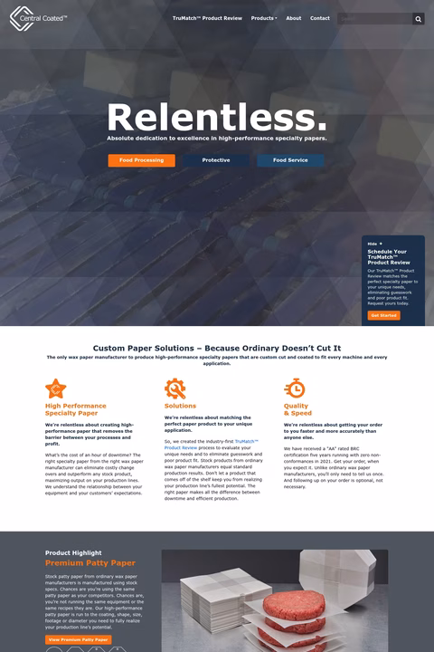 Central-Coated-Products Homepage 1440px