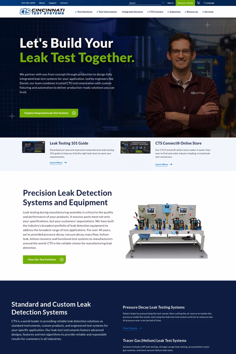 Cincinnati-Test-Systems Homepage 1440px