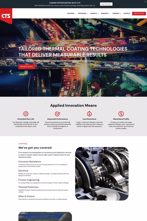 Cincinnati-Thermal-Spray Homepage 1440px