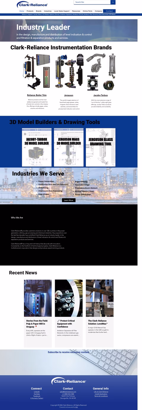 Clark-Reliance Homepage 1440px