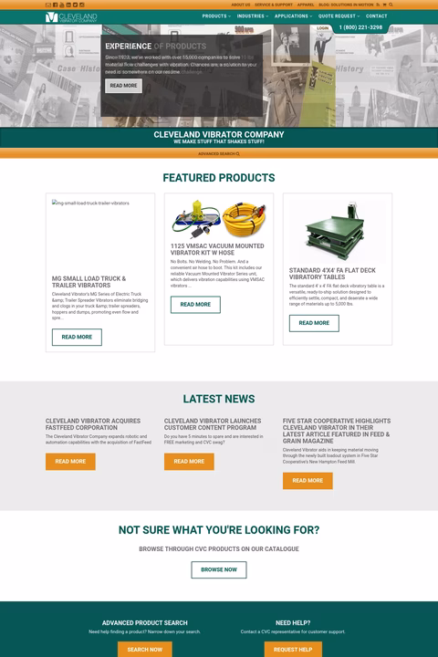 Cleveland-Vibrator-Company Homepage 1440px
