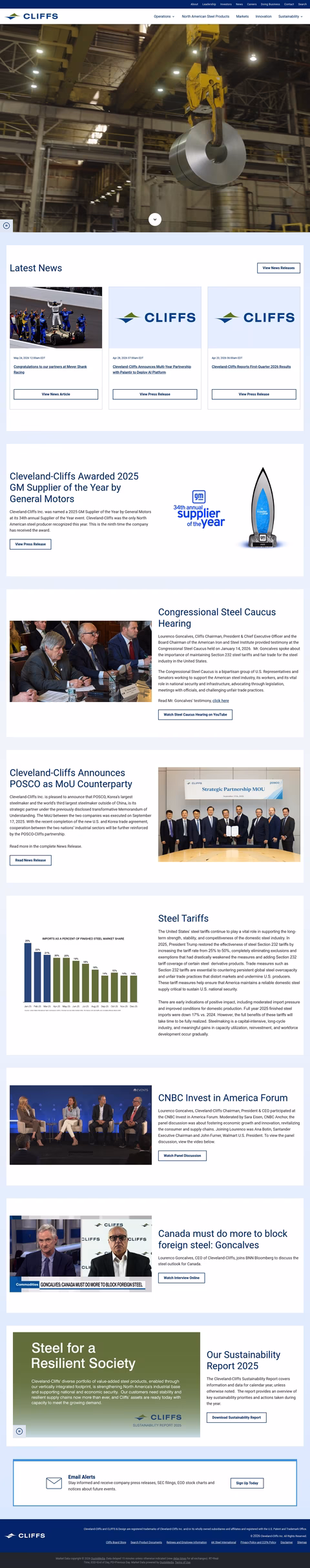 Cleveland-Cliffs Homepage 1440px