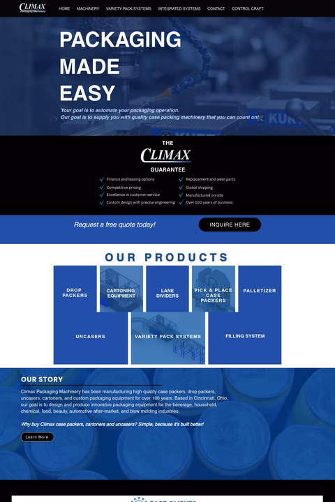 Climax-Packaging-Machinery Homepage 1440px