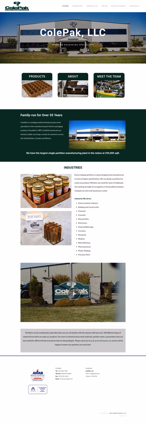 Colepak Homepage 1440px
