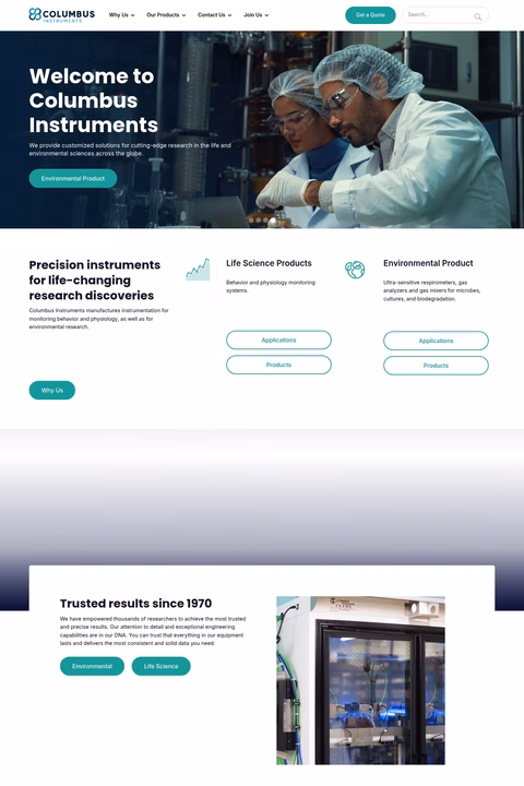 Columbus-Instruments Homepage 1440px
