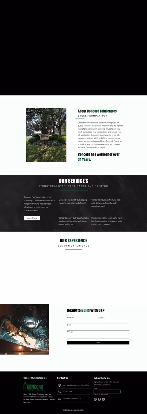 Concord-Fabricators Homepage 1440px