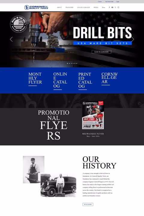 Cornwell-Quality-Tools Homepage 1440px