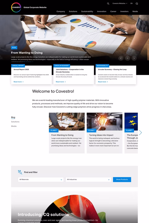Covestro Homepage 1440px