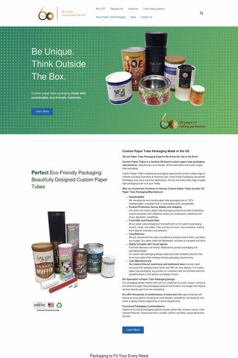 Custom-Paper-Tubes Homepage 1440px