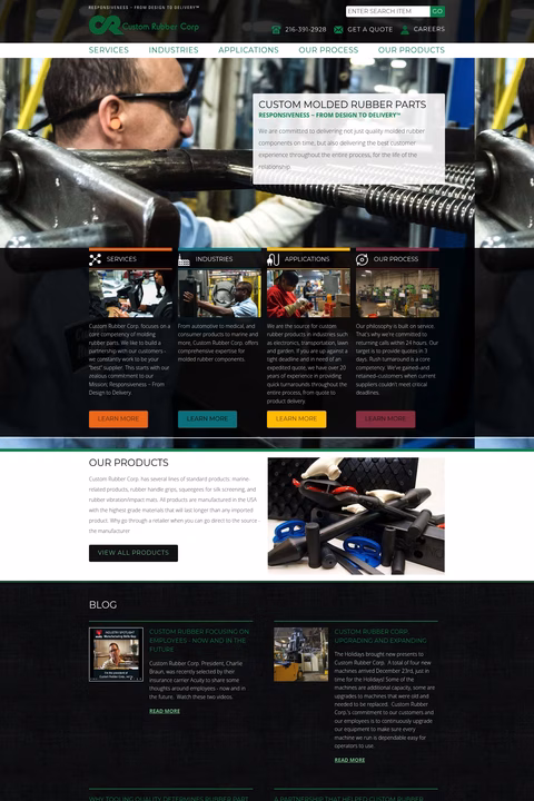 Custom-Rubber-Corporation Homepage 1440px
