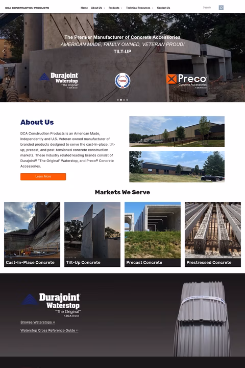 Dca-Construction-Products Homepage 1440px
