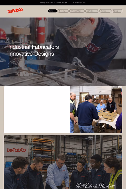 Defabco Homepage 1440px