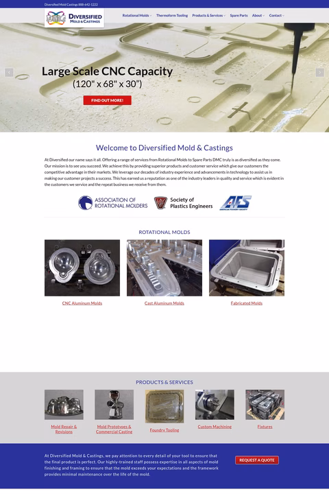 Diversified-Mold-Castings Homepage 1440px