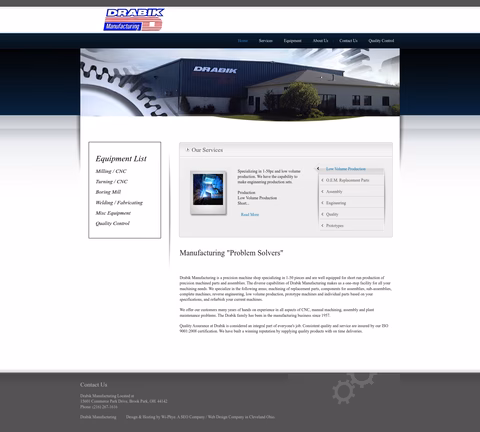 Drabik-Manufacturing Homepage 1440px