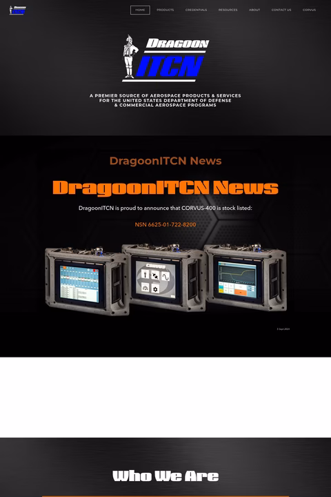 Dragoon-Itcn Homepage 1440px