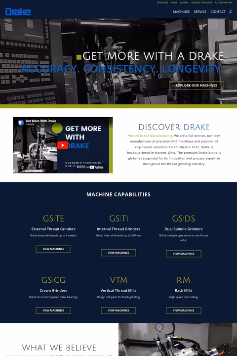 Drake-Manufacturing Homepage 1440px