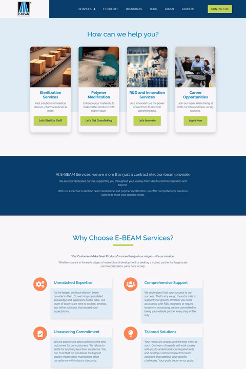 E-Beam-Services Homepage 1440px