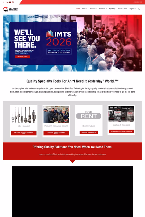 Elliott-Tool-Technologies Homepage 1440px