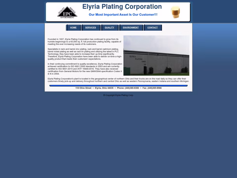 Elyria-Plating-Corporation Homepage 1440px