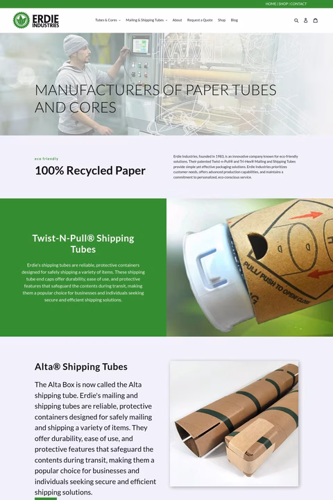 Erdie-Industries Homepage 1440px