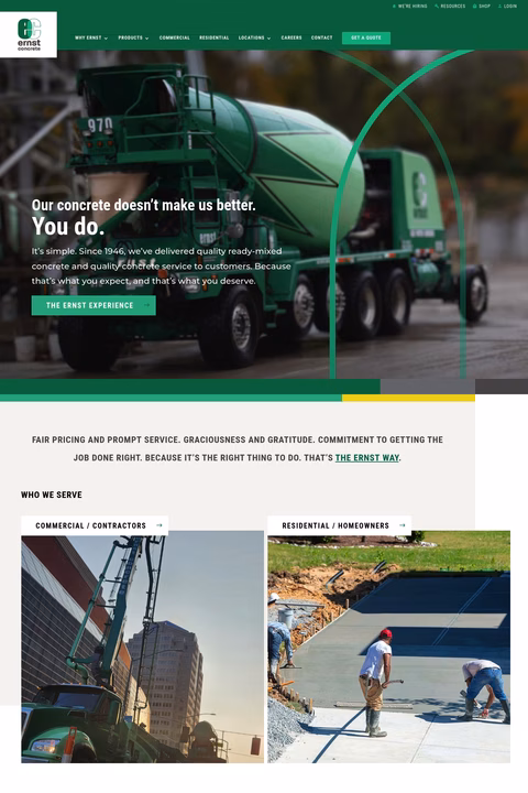 Ernst-Concrete Homepage 1440px