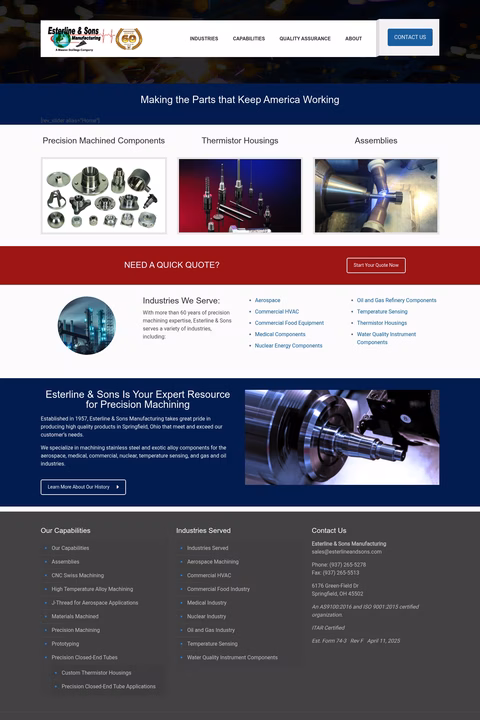Esterline-Sons-Manufacturing Homepage 1440px