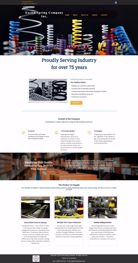 Euclid-Spring-Company Homepage 1440px