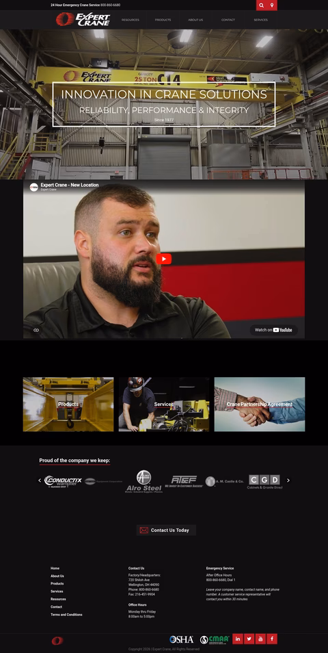 Expert-Crane Homepage 1440px