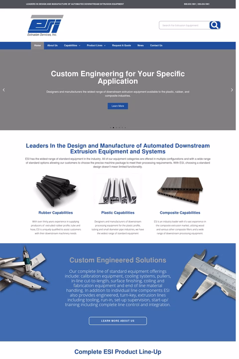 Extrusion-Services-Inc Homepage 1440px