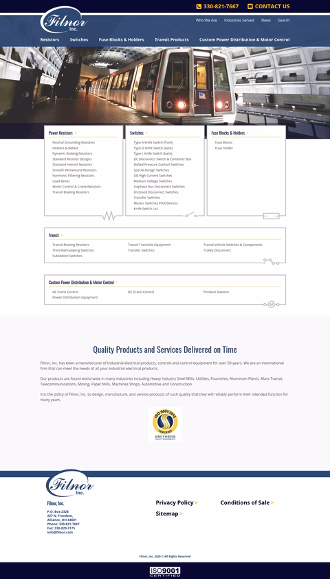 Filnor-Inc Homepage 1440px