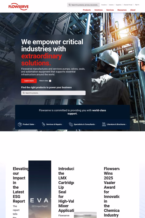 Flowserve Homepage 1440px