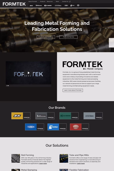 Formtek Homepage 1440px