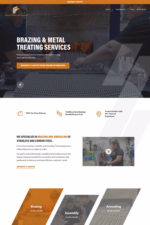 Franklin-Brazing-Metal-Treating Homepage 1440px