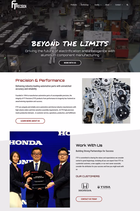 Ft-Precision Homepage 1440px
